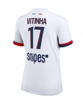 Paris Saint-Germain Vitinha #17 Maglia Gara Trasferta Repliche 2025-26 Donna Maniche Corte